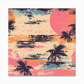 Grunge Palms (4) Canvas Print