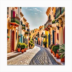 Colorful Street In Spain Canvas Print