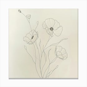 Line Drawing Of Flowers 3 Canvas Print