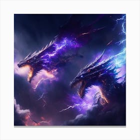 Lightning Dragons Canvas Print