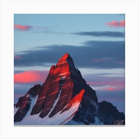 sky red and blue sunset in the mountain Canvas Print