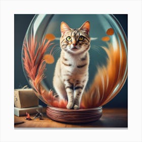 Cat In A Fish Bowl 34 Canvas Print