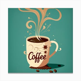 Coffee Cup With Steam Poster 2 Canvas Print
