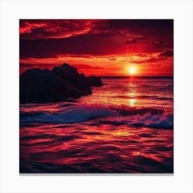Sunset Over The Ocean 190 Canvas Print