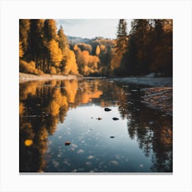 Autumn River Reflection Canvas Print