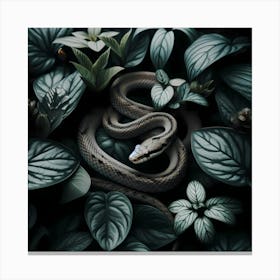 Snake in grass Canvas Print