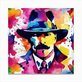 Hat And Mustache Canvas Print