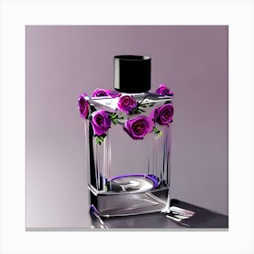 Perfume Bottle With Roses 1 Canvas Print