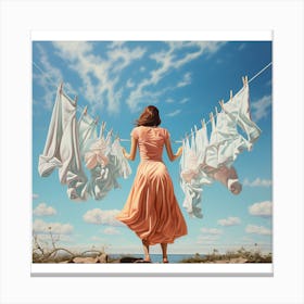 'The Washing Line'Laundry Day Canvas Print