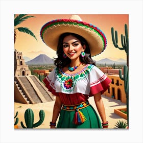 Mexican Girl 53 Canvas Print