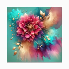 Abstract Flower Painting 11 Canvas Print