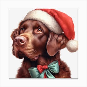 Santa Dog 10 Canvas Print