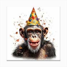 Birthday Chimpanzee Canvas Print