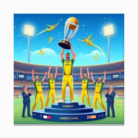 Cricket Team Celebrating World Cup Canvas Print