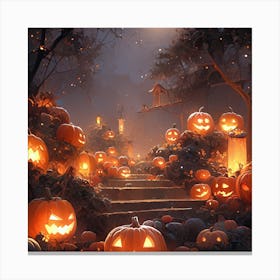 Halloween Pumpkins Canvas Print