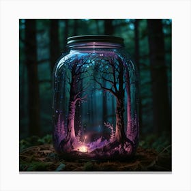 Mason Jar Forest1 Canvas Print