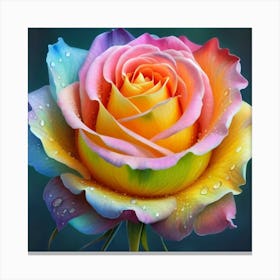 Rainbow Rose 4 Canvas Print