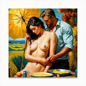 Man And A Woman Van gogh style Canvas Print