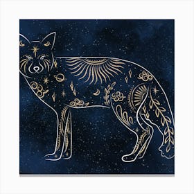 Galaxy Coyote Art Print Canvas Print