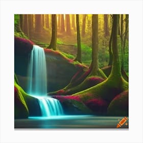 Craiyon 220052 Coca Cola Waterfall In Magical Forest Canvas Print
