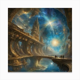 Space City art print paintings Canvas Print