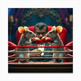 Boxing Mice Canvas Print