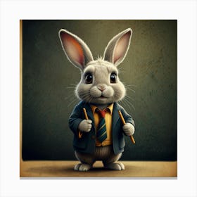 Rabbit In A Suit 7 Canvas Print