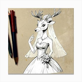 Deer Bride 1 Canvas Print