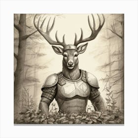 Deer In The Woods 50 Canvas Print