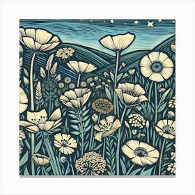 Poppies In The Meadow Canvas Print