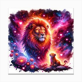 Lion King Cosmic Art Canvas Print