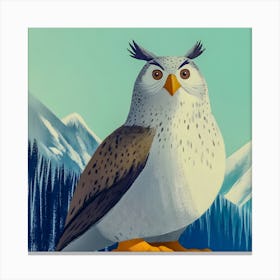 Wings of the Wilderness "nature art," "owl illustration," "mountain wildlife," "woodland creature" Canvas Print