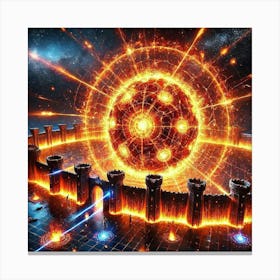 Celestial Firewall Absorbing Attacks Canvas Print