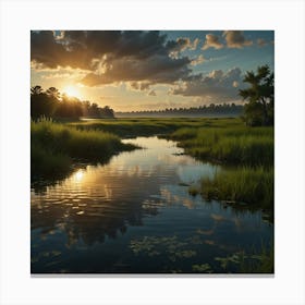 Sunrise Over Marsh Canvas Print