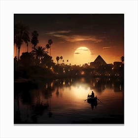 Sunset On The Ancient Nile Canvas Print