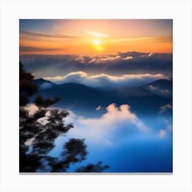 Sunrise Over Clouds Canvas Print