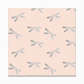 Rose Dragonfly Pattern Canvas Print