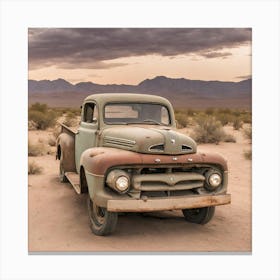 Old Truck In The Desert Canvas Print