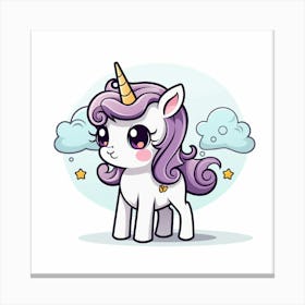 Kawaii Unicorn 18 Canvas Print