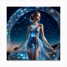 FUTURISTIC FEMALE FASHION BLUE 2 Canvas Print