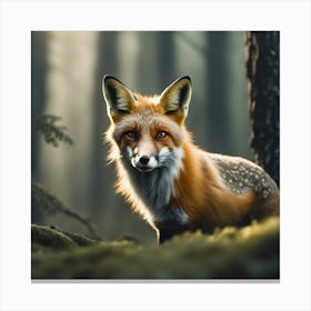Red Fox In The Forest 28 Canvas Print