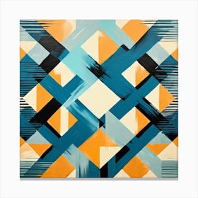 Abstract Geometric Painting, Produce A Monochromatic Abstract Artwork Overlapping Squares And Rectangles Canvas Print