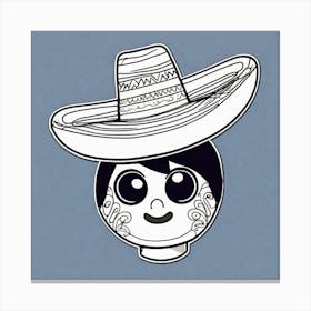 Mexico Hat Sticker 2d Cute Fantasy Dreamy Vector Illustration 2d Flat Centered By Tim Burton (11) Canvas Print