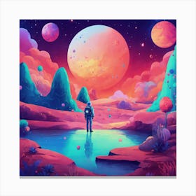 Space Landscape Painting , imagination Canvas Print