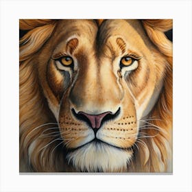 Lion Face Painting Canvas Print