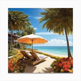 Caribbean Beach Canvas Print