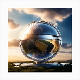 Earth Globe In The Sky Canvas Print