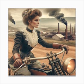 Victorian Biker Chick 3/4 Canvas Print