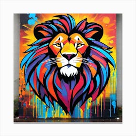 Graffiti Lion Canvas Print