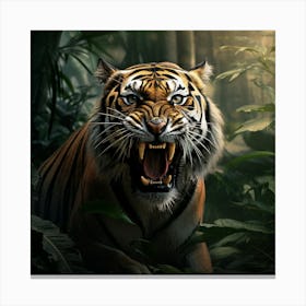 Tiger In The Jungle 4 Canvas Print